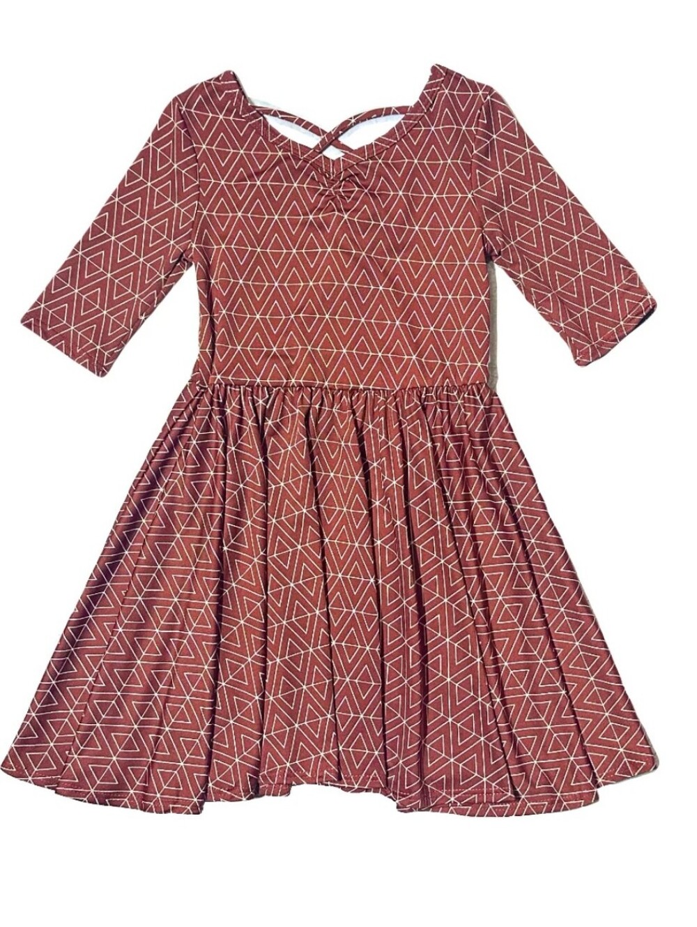 Dot Dot Smile Girls Dress Size 3T 4T Rust Diamond Ballerina Fall